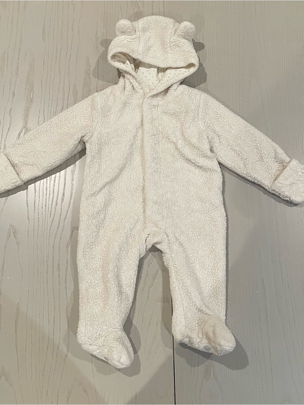 Magnetic Me Sherpa Fuzzy Magnetic Pram One Piece Bunting Jumpsuit 3-6 months